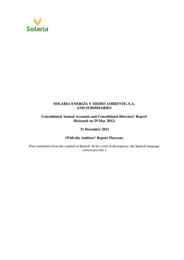 Thumbnail Solaria Energía Financial Statement 2011