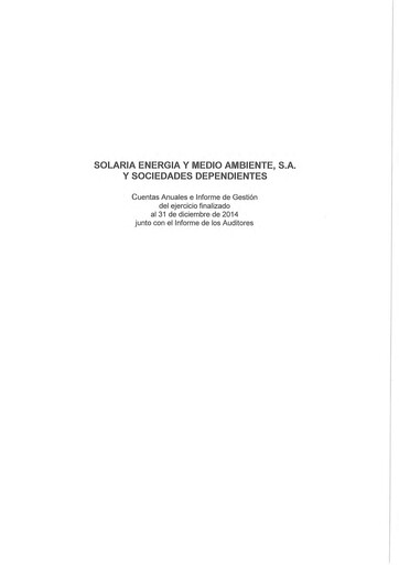 Thumbnail Solaria Energía Financial Statement 2014
