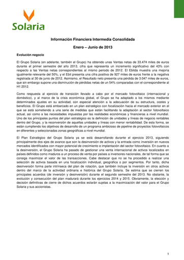Thumbnail Solaria Energía Half-year Report 2013-h1