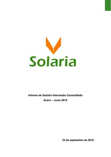 Thumbnail Solaria Energía Half-year Report 2019-h1