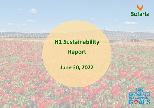 Thumbnail Solaria Energía Sustainability Report 2022-h1