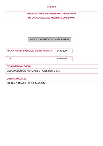 Miniature Laboratorios Farmaceuticos Rovi Rapport annuel 2016