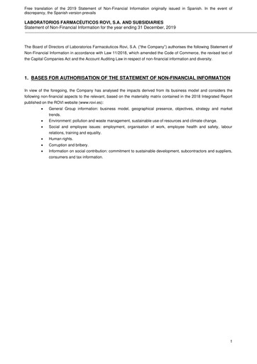 Miniature Laboratorios Farmaceuticos Rovi Rapport ESG 2019