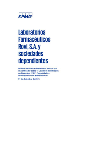 Miniature Laboratorios Farmaceuticos Rovi Rapport ESG 2025