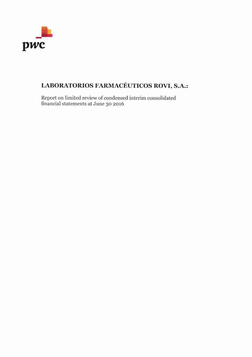 Thumbnail Laboratorios Farmaceuticos Rovi Half-year Report 2016-h1