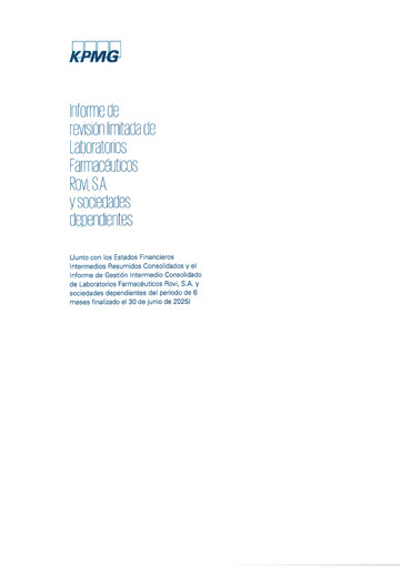 Miniature Laboratorios Farmaceuticos Rovi Rapport semestriel 2025-h1