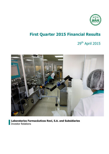 Thumbnail Laboratorios Farmaceuticos Rovi Quarterly Report 2015-q1
