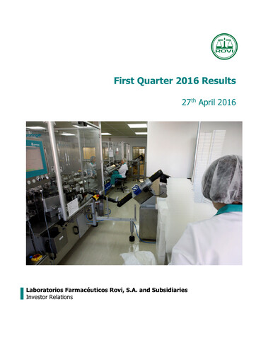 Thumbnail Laboratorios Farmaceuticos Rovi Quarterly Report 2016-q1