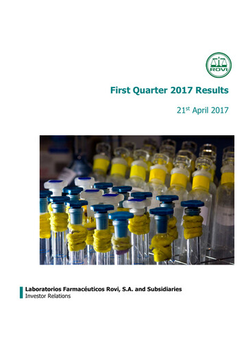 Thumbnail Laboratorios Farmaceuticos Rovi Quarterly Report 2017-q1