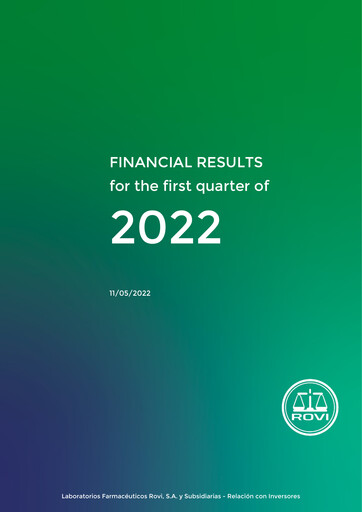 Miniature Laboratorios Farmaceuticos Rovi Rapport trimestriel 2022-q1