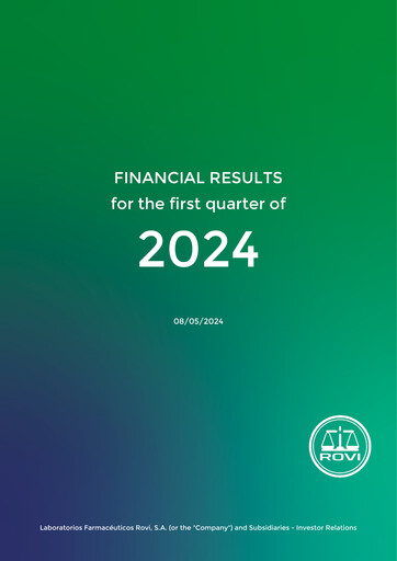 Miniature Laboratorios Farmaceuticos Rovi Rapport trimestriel 2024-q1