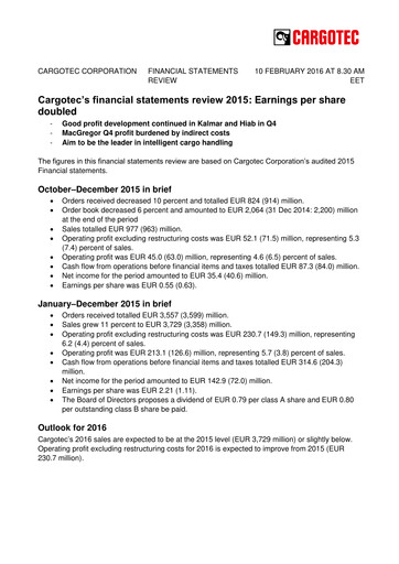 Thumbnail Cargotec
 Financial Statement 2015