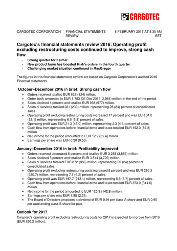 Thumbnail Cargotec
 Financial Statement 2016
