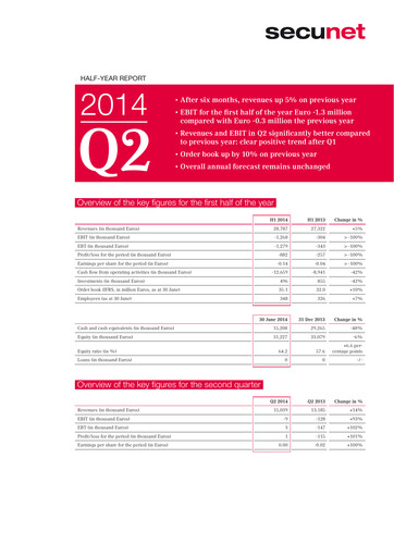 Thumbnail secunet Financial Report 2014-h1
