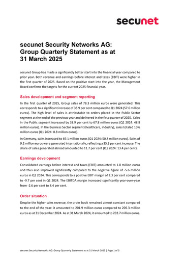 Thumbnail secunet Quarterly Report 2025-q1