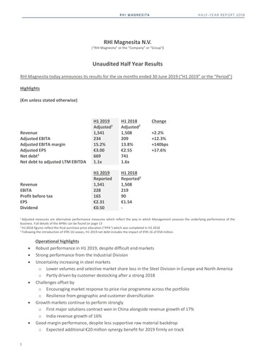 Thumbnail RHI Magnesita
 Half-year Report 2019-h1