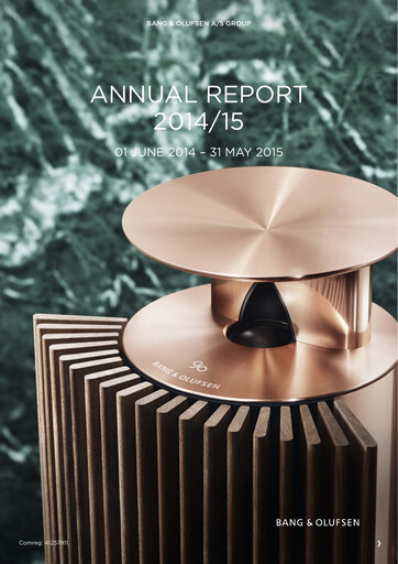 Thumbnail Bang & Olufsen A/S Annual Report 2014-2015