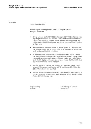 Thumbnail Bang & Olufsen A/S Quarterly Report 2007-q1