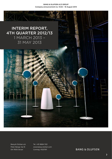Thumbnail Bang & Olufsen A/S Quarterly Report 2012-q4