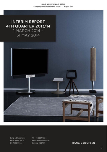 Thumbnail Bang & Olufsen A/S Quarterly Report 2013-q4