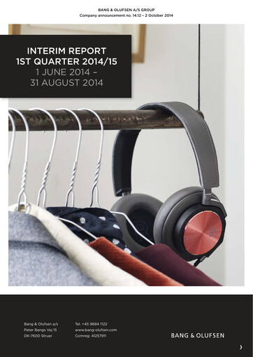 Thumbnail Bang & Olufsen A/S Quarterly Report 2014-q1