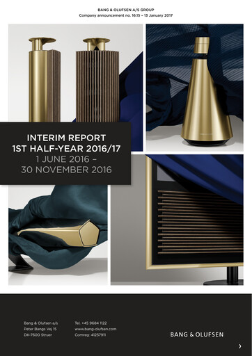 Thumbnail Bang & Olufsen A/S Quarterly Report 2016-q2
