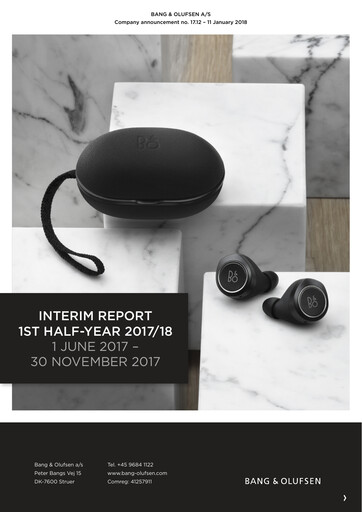 Thumbnail Bang & Olufsen A/S Quarterly Report 2017-q2