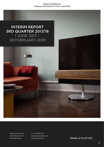 Thumbnail Bang & Olufsen A/S Quarterly Report 2017-q3