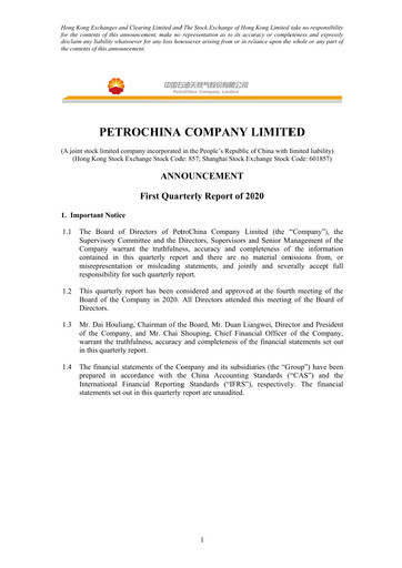 Thumbnail PetroChina Quarterly Report 2020-q1