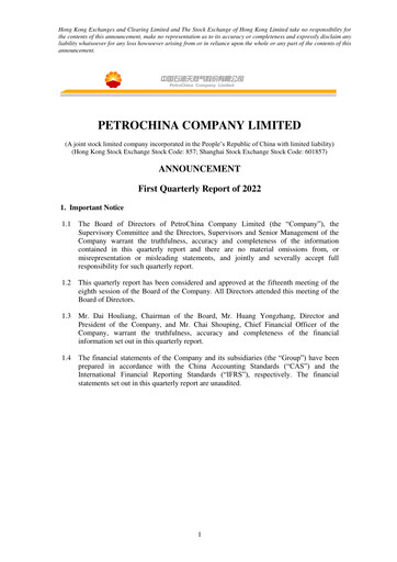 Thumbnail PetroChina Quarterly Report 2022-q1