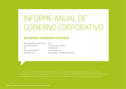 Thumbnail Indra Sistemas Annual Report 2013