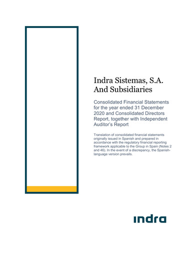 Thumbnail Indra Sistemas Financial Statement 2020