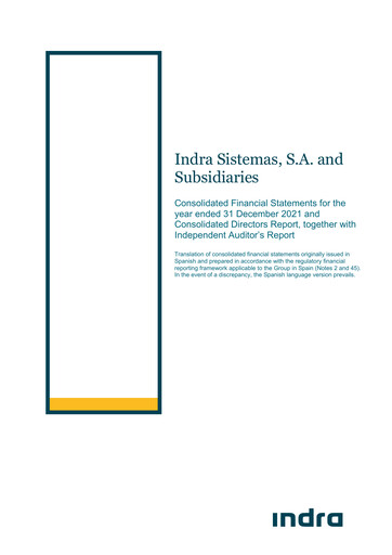 Thumbnail Indra Sistemas Financial Statement 2021