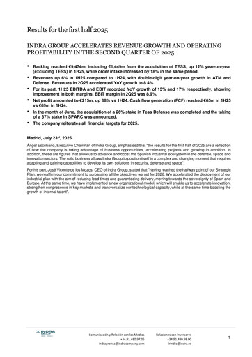 Thumbnail Indra Sistemas Half-year Report 2025-h1