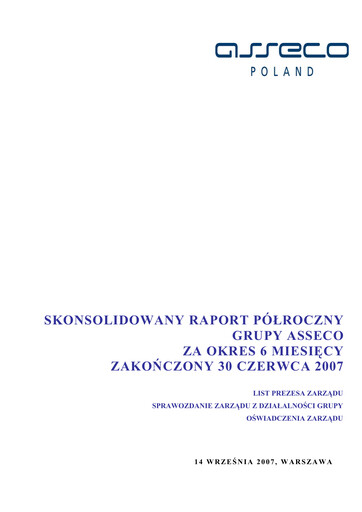 Thumbnail Asseco Half-year Report 2007-h1