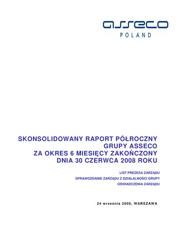 Thumbnail Asseco Half-year Report 2008-h1