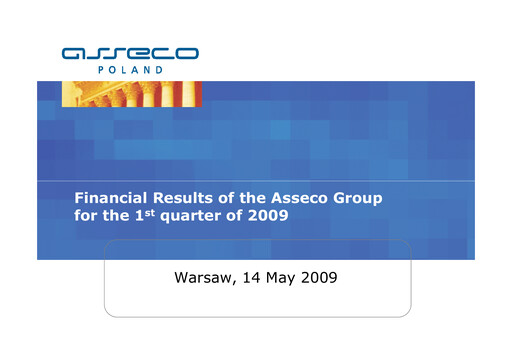 Thumbnail Asseco Quarterly Report 2009-q1