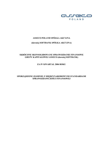 Thumbnail Asseco Quarterly Report 2006-q4