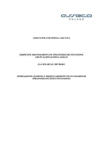 Thumbnail Asseco Quarterly Report 2007-q1