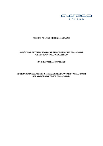 Thumbnail Asseco Quarterly Report 2007-q2