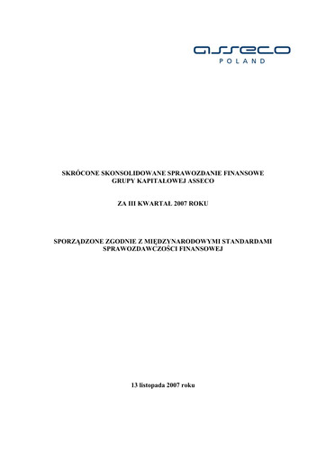 Thumbnail Asseco Quarterly Report 2007-q3