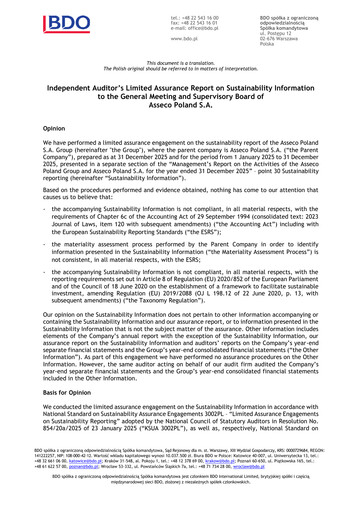 Thumbnail Asseco Sustainability Report 2025