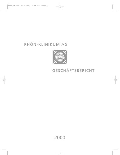 Vorschaubild Rhön-Klinikum Jahresbericht 2000