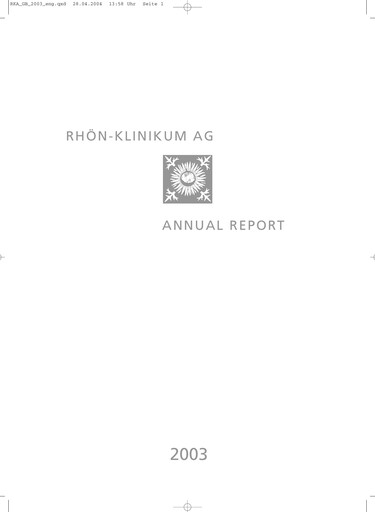 Thumbnail Rhön-Klinikum Annual Report 2003