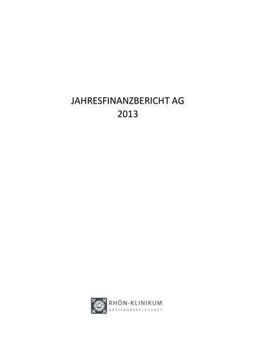 Thumbnail Rhön-Klinikum Financial Statement 2013
