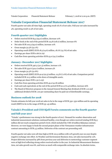 Thumbnail Vaisala
 Financial Report 2017