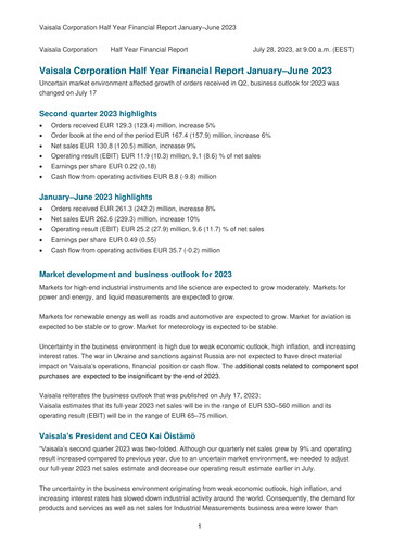 Thumbnail Vaisala
 Half-year Report 2023-h1