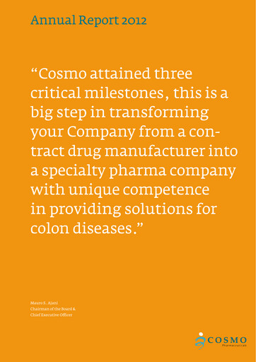Thumbnail Cosmo Pharmaceuticals Annual Report 2012
