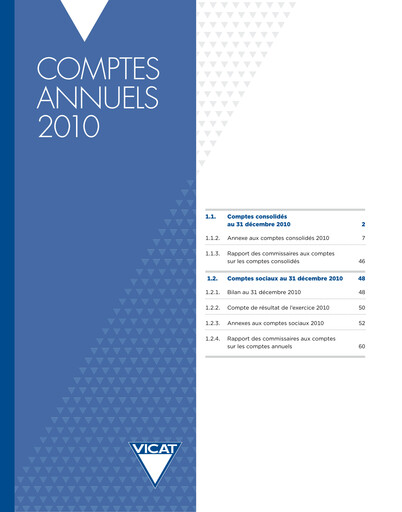 Thumbnail Vicat S.A. Financial Statement 2010