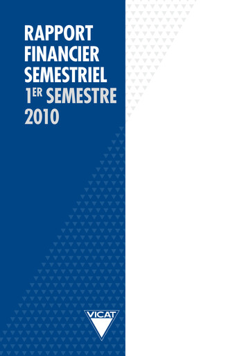 Miniature Vicat S.A. Rapport semestriel 2010-h1